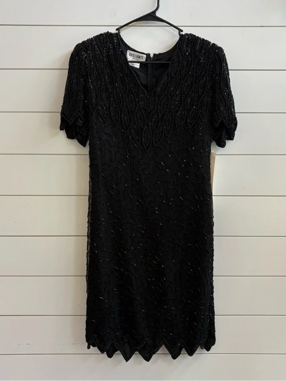 Black Beaded Midi Dress